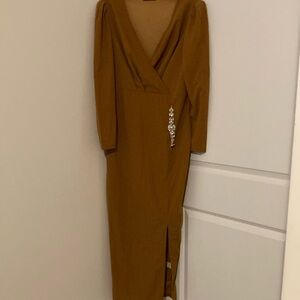 Elegant Brown Dress with Embellishment